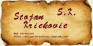Stojan Kričković vizit kartica